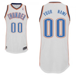 Maillot NBA Blanc Authentic Personnalisé Oklahoma City Thunder Home Enfants Adidas
