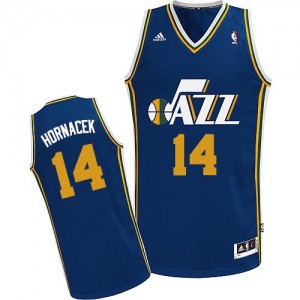 Utah Jazz #14 Adidas Road Bleu marin Swingman Maillot d'équipe de NBA Discount - Jeff Hornacek pour Homme