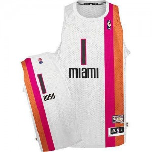 Maillot Authentic Miami Heat NBA ABA Hardwood Classic Blanc - #1 Chris Bosh - Homme