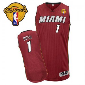 Maillot Authentic Miami Heat NBA Alternate Finals Patch Rouge - #1 Chris Bosh - Homme