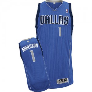 Maillot Authentic Dallas Mavericks NBA Road Bleu royal - #1 Justin Anderson - Homme
