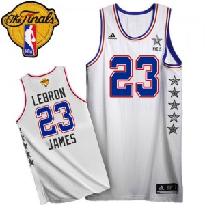 Maillot Adidas Blanc 2015 All Star 2015 The Finals Patch Authentic Cleveland Cavaliers - LeBron James #23 - Homme