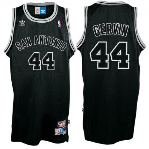 San Antonio Spurs #44 Adidas Shadow Throwback Noir Authentic Maillot d'équipe de NBA Remise - George Gervin pour Homme