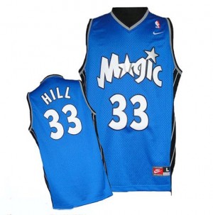 Orlando Magic #33 Nike Throwback Bleu royal Authentic Maillot d'équipe de NBA Vente pas cher - Grant Hill pour Homme