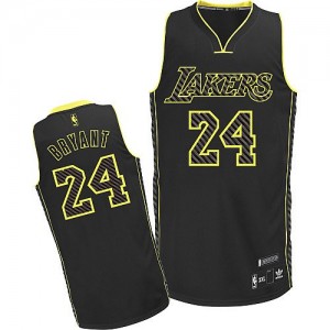 Los Angeles Lakers Kobe Bryant #24 Electricity Fashion Authentic Maillot d'équipe de NBA - Noir pour Homme