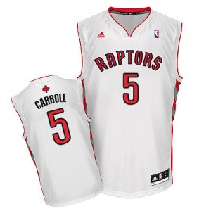 Maillot NBA Blanc DeMarre Carroll #5 Toronto Raptors Home Swingman Homme Adidas