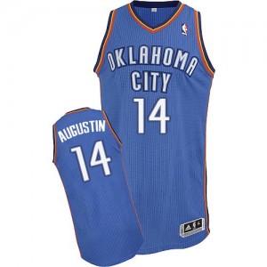 Oklahoma City Thunder #14 Adidas Road Bleu royal Authentic Maillot d'équipe de NBA pas cher - D.J. Augustin pour Homme