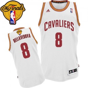 Maillot NBA Cleveland Cavaliers #8 Matthew Dellavedova Blanc Adidas Swingman Home 2015 The Finals Patch - Homme