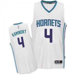 Maillot NBA Blanc Frank Kaminsky #4 Charlotte Hornets Home Authentic Homme Adidas