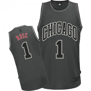 Maillot Authentic Chicago Bulls NBA Graystone II Fashion Gris - #1 Derrick Rose - Homme