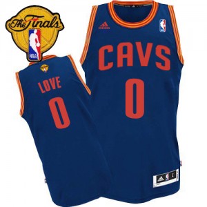 Maillot NBA Cleveland Cavaliers #0 Kevin Love Bleu clair Adidas Authentic Revolution 30 2015 The Finals Patch - Homme