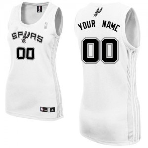 San Antonio Spurs Personnalisé Adidas Home Blanc Maillot d'équipe de NBA Promotions - Authentic pour Femme