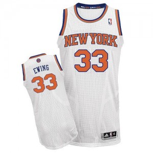 Maillot Authentic New York Knicks NBA Home Blanc - #33 Patrick Ewing - Homme