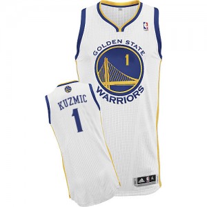 Maillot NBA Golden State Warriors #1 Ognjen Kuzmic Blanc Adidas Authentic Home - Homme