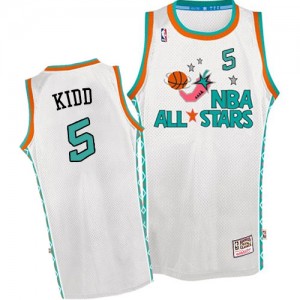 Maillot Mitchell and Ness Blanc Throwback 1996 All Star Authentic Dallas Mavericks - Jason Kidd #5 - Homme