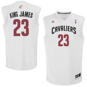 Maillot Adidas Blanc King James Authentic Cleveland Cavaliers - LeBron James #23 - Homme