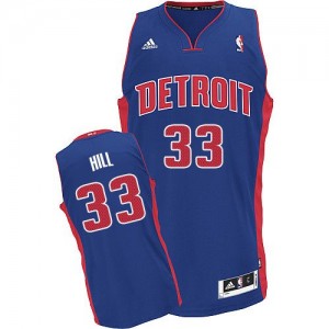 Detroit Pistons Grant Hill #33 Road Swingman Maillot d'équipe de NBA - Bleu royal pour Homme
