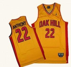 Maillot Adidas Or Oak Hill Academy High School Authentic New York Knicks - Carmelo Anthony #22 - Homme
