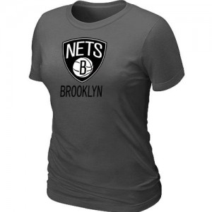 T-shirt principal de logo Brooklyn Nets NBA Big & Tall Gris foncé - Femme