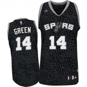Maillot NBA San Antonio Spurs #14 Danny Green Noir Adidas Swingman Crazy Light - Homme