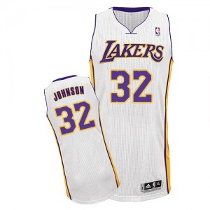 Maillot NBA Blanc Magic Johnson #32 Los Angeles Lakers Alternate Authentic Homme Adidas