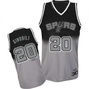 Maillot Authentic San Antonio Spurs NBA Fadeaway Fashion Gris noir - #20 Manu Ginobili - Homme