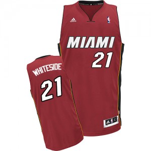 Maillot NBA Miami Heat #21 Hassan Whiteside Rouge Adidas Swingman Alternate - Homme