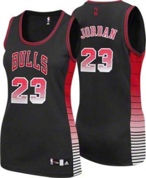 Chicago Bulls #23 Adidas Vibe Noir Authentic Maillot d'équipe de NBA Soldes discount - Michael Jordan pour Femme