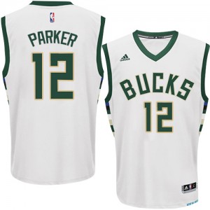 Milwaukee Bucks #12 Adidas Home Blanc Authentic Maillot d'équipe de NBA à vendre - Jabari Parker pour Homme