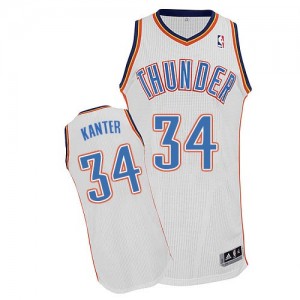 Maillot NBA Blanc Enes Kanter #34 Oklahoma City Thunder Home Authentic Homme Adidas