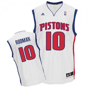 Maillot Adidas Blanc Home Swingman Detroit Pistons - Dennis Rodman #10 - Homme