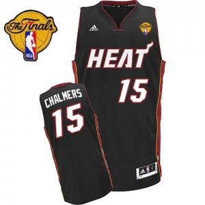 Miami Heat #15 Adidas Road Finals Patch Noir Swingman Maillot d'équipe de NBA boutique en ligne - Mario Chalmer pour Enfants