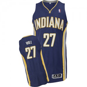 Maillot NBA Authentic Jordan Hill #27 Indiana Pacers Road Bleu marin - Homme