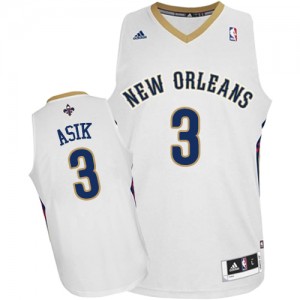 Maillot Authentic New Orleans Pelicans NBA Home Blanc - #3 Omer Asik - Homme