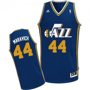 Utah Jazz #44 Adidas Road Bleu marin Swingman Maillot d'équipe de NBA vente en ligne - Pete Maravich pour Homme