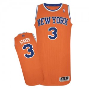 Maillot Adidas Orange Alternate Authentic New York Knicks - John Starks #3 - Homme