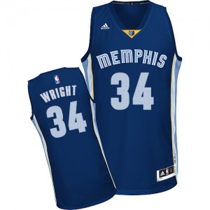 Memphis Grizzlies #34 Adidas Road Bleu marin Swingman Maillot d'équipe de NBA Vente pas cher - Brandan Wright pour Homme