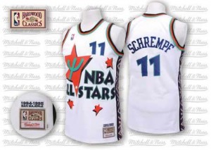 Maillot NBA Authentic Detlef Schrempf #11 Oklahoma City Thunder Throwback 1995 All Star Blanc - Homme