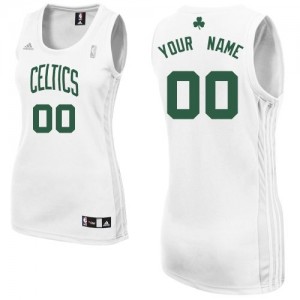 Boston Celtics Personnalisé Adidas Home Blanc Maillot d'équipe de NBA Promotions - Swingman pour Femme