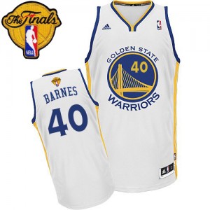 Maillot Swingman Golden State Warriors NBA Home 2015 The Finals Patch Blanc - #40 Harrison Barnes - Homme