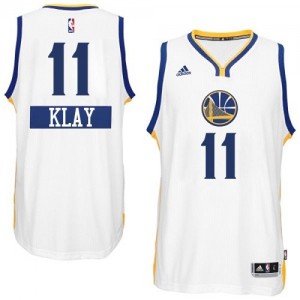 Golden State Warriors #11 Adidas 2014-15 Christmas Day Blanc Authentic Maillot d'équipe de NBA Magasin d'usine - Klay Thompson pour Homme