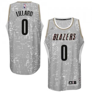 Portland Trail Blazers #0 Adidas City Light Gris Swingman Maillot d'équipe de NBA pas cher - Damian Lillard pour Homme