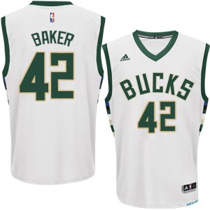 Maillot NBA Authentic Vin Baker #42 Milwaukee Bucks Home Blanc - Homme