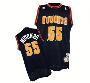 Denver Nuggets Dikembe Mutombo #55 Throwback Swingman Maillot d'équipe de NBA - Bleu marin pour Homme
