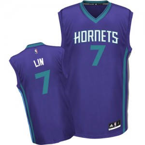 Maillot NBA Violet Jeremy Lin #7 Charlotte Hornets Alternate Swingman Homme Adidas