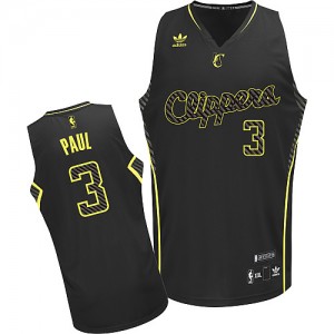 Maillot NBA Los Angeles Clippers #3 Chris Paul Noir Adidas Swingman Electricity Fashion - Homme