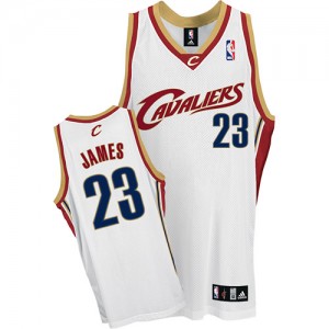 Cleveland Cavaliers LeBron James #23 Authentic Maillot d'équipe de NBA - Blanc pour Homme