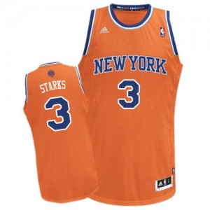 New York Knicks #3 Adidas Alternate Orange Swingman Maillot d'équipe de NBA Promotions - John Starks pour Homme