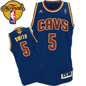 Cleveland Cavaliers #5 Adidas CavFanatic 2015 The Finals Patch Bleu marin Authentic Maillot d'équipe de NBA 100% authentique - J.R. Smith pour Homme