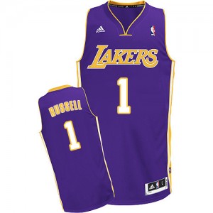 Maillot NBA Violet D'Angelo Russell #1 Los Angeles Lakers Road Swingman Homme Adidas